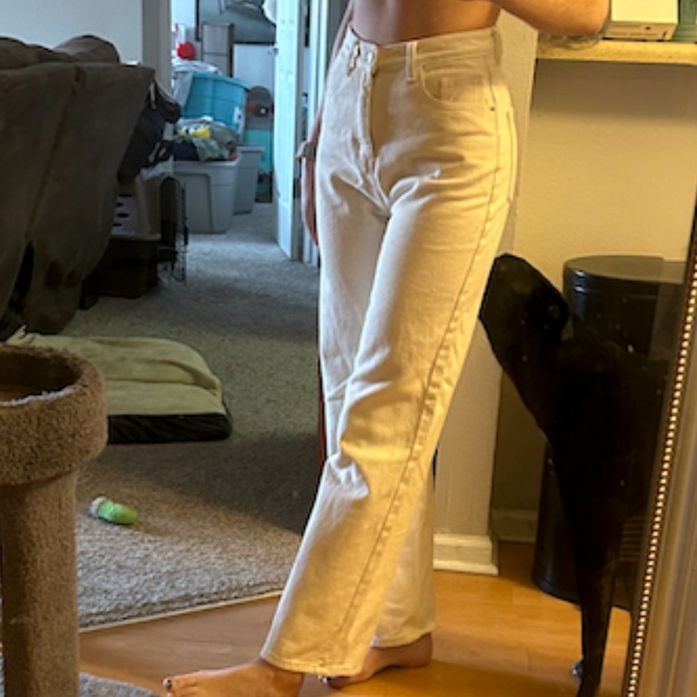 Cider White Straight Leg Pants Gem